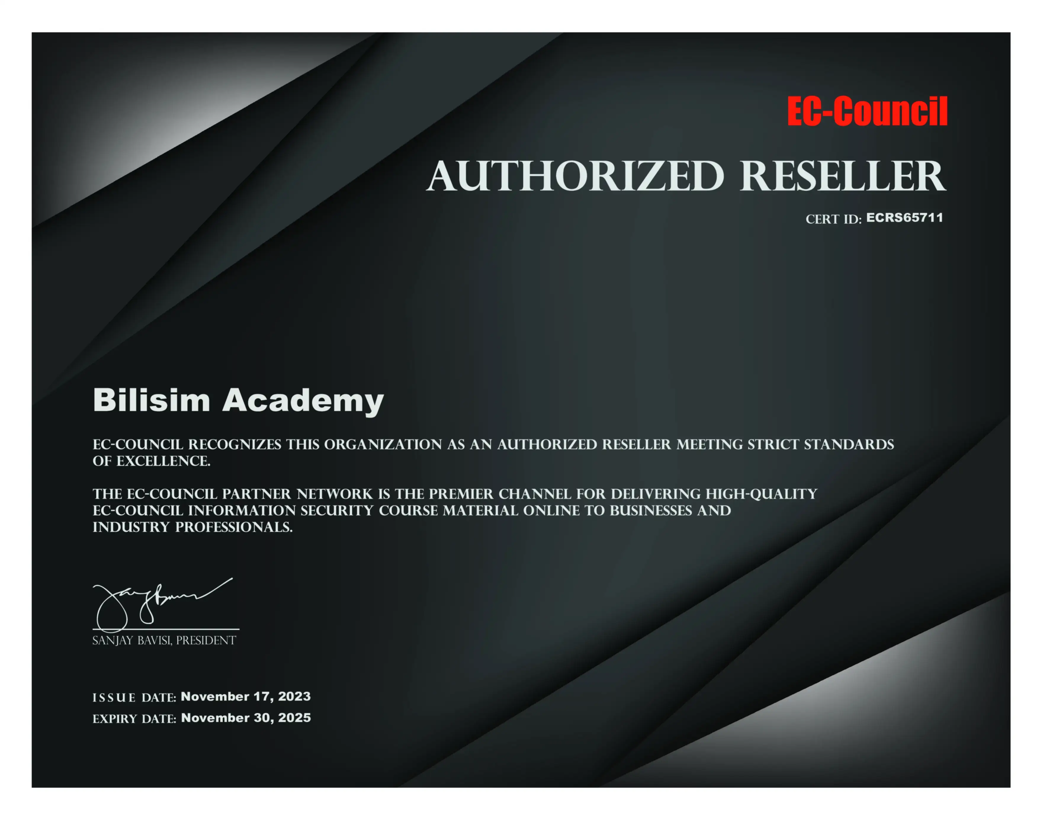 Ec-Council Reseller Certificate 2025